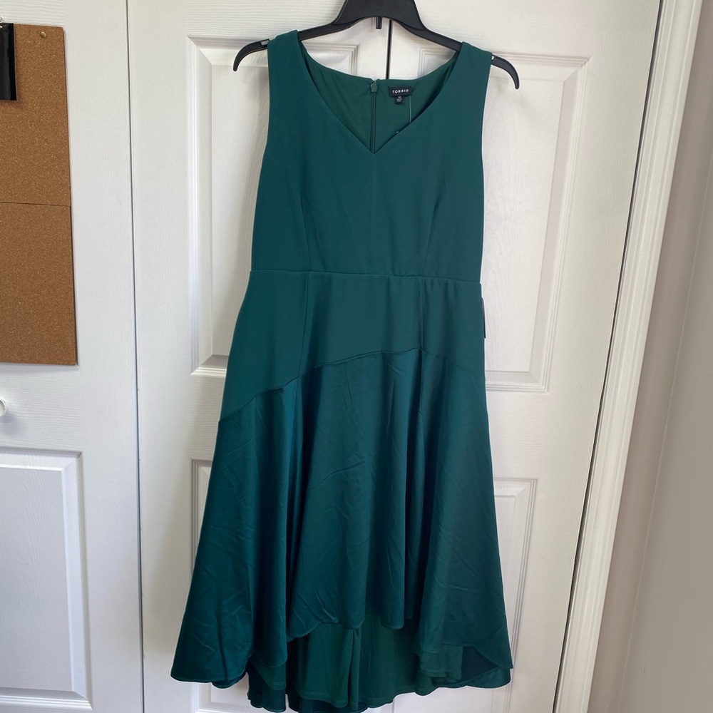 Torrid Formal Hi-Lo Forest Green Evening Gown NWT